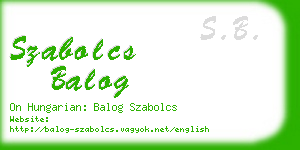 szabolcs balog business card